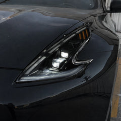 2008-2021 Nissan 370Z Z34 LED Triple Projector Headlights — low beam close-up — H-370Z
