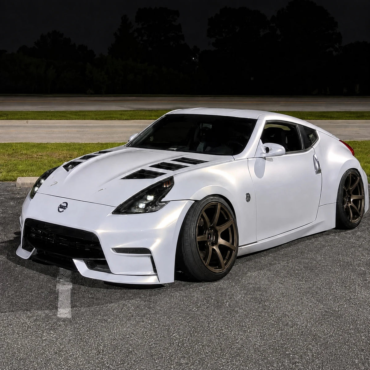 2008-2021 Nissan 370Z Z34 LED Triple Projector Headlights — night low beam — H-370Z