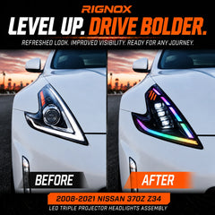 2008-2021 Nissan 370Z Z34 LED Triple Projector Headlights Assembly-20