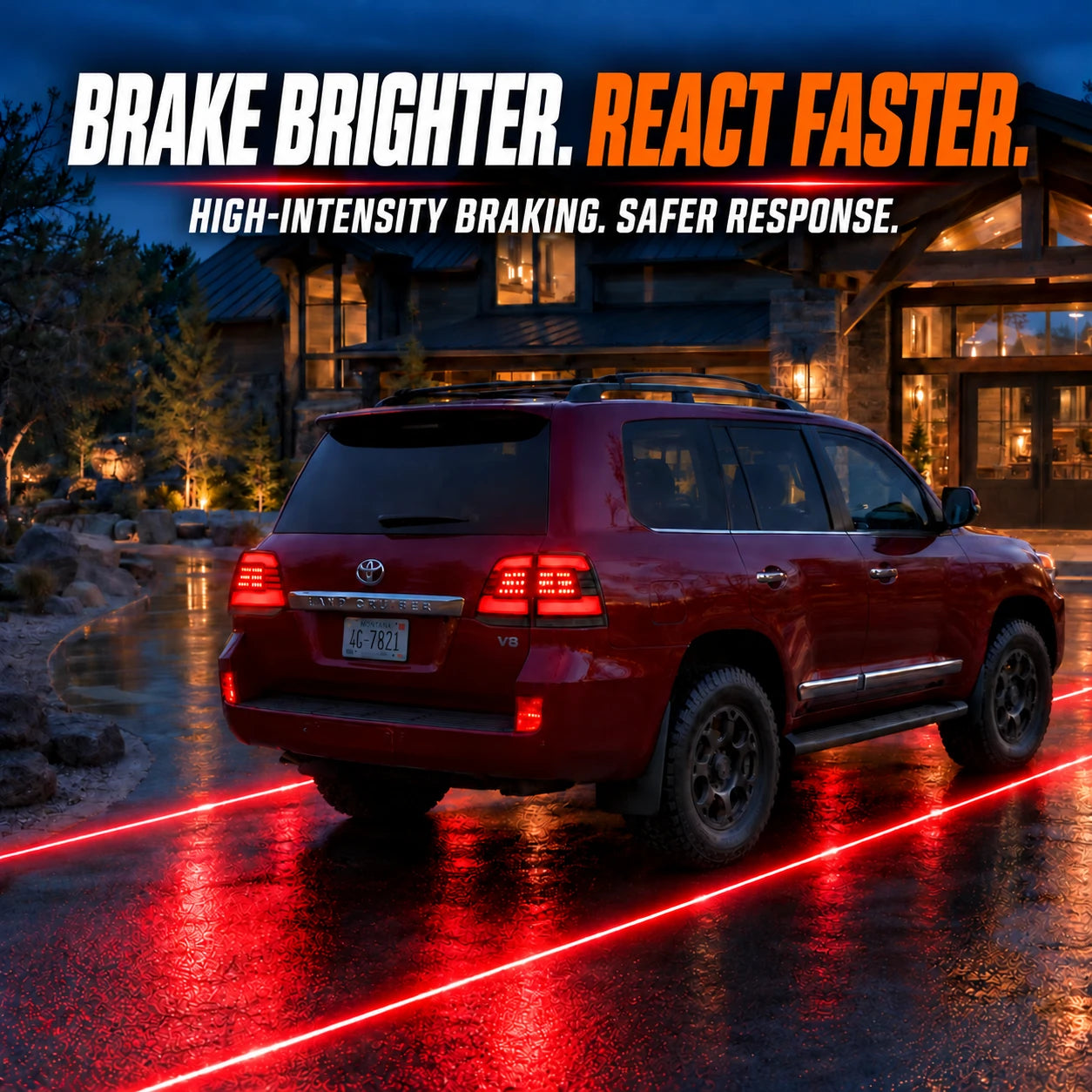 2008-2015 Toyota Land Cruiser 200 Sequential LED Tail Lights Assembly — brake response — T-LC200-08-SR