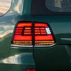 2008-2015 Toyota Land Cruiser 200 Sequential LED Tail Lights Assembly — light-on details — T-LC200-08-SR