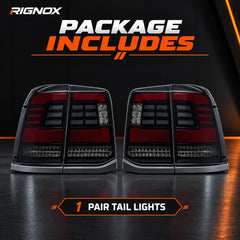 2008-2015 Toyota Land Cruiser 200 Sequential LED Tail Lights Assembly — package includes — T-LC200-08-SR
