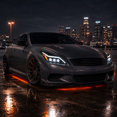 2008-2015 Infiniti G37 / Q60 Coupe & Convertible LED Triple Projector Headlights — clear LED scene02 — H-G37