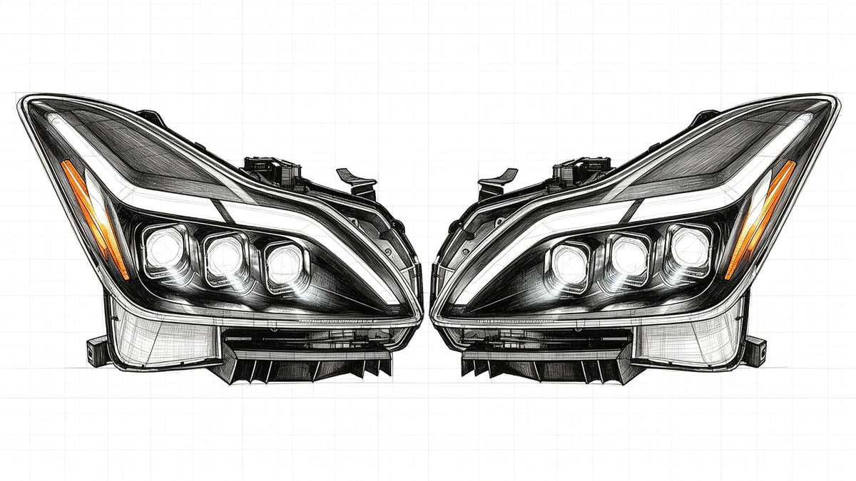 2008-2015 Infiniti G37 / Q60 Coupe & Convertible LED Triple Projector Headlights Assembly