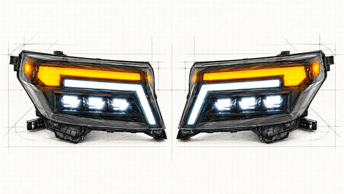 2008-2015 Toyota Land Cruiser 200 LED Triple Projector Headlights Assembly