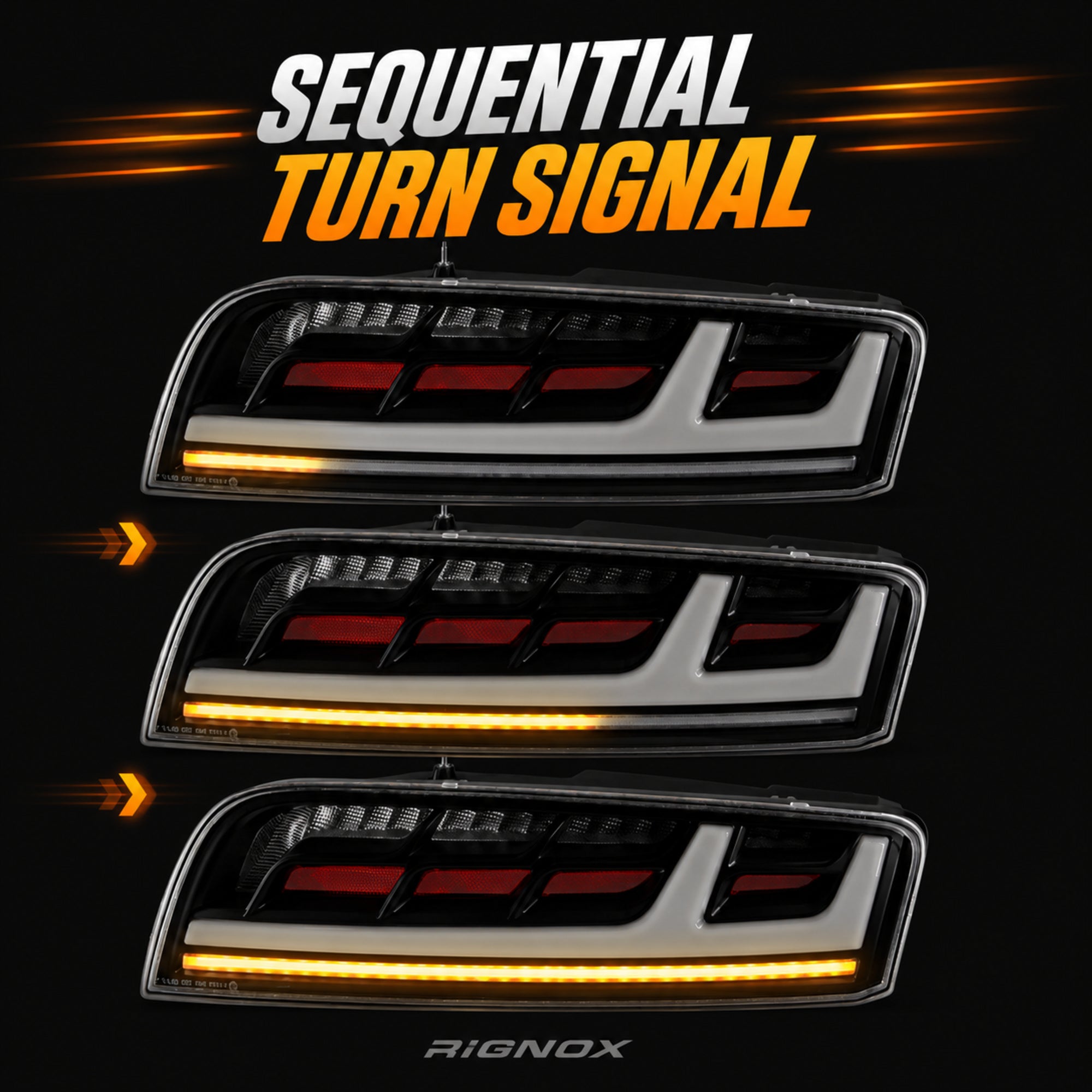 2008-2016 Audi R8 Sequential LED Tail Lights — clear white sequential turn signal - T-R8-08-CW