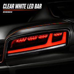 2008-2016 Audi R8 Sequential LED Tail Lights — clear white tail light close up - T-R8-08-CW