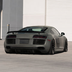 2008-2016 Audi R8 Sequential LED Tail Lights — smoked red day unlit appearance - T-R8-08-SR
