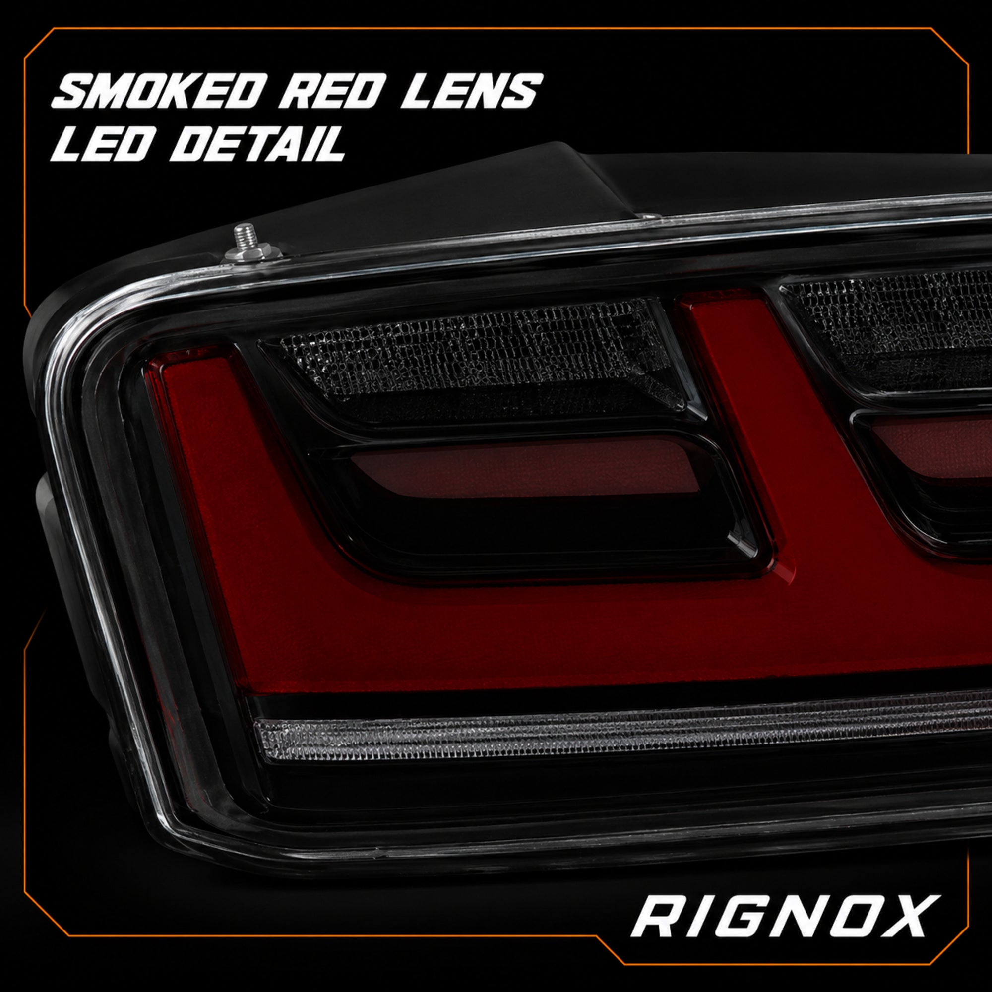 2008-2016 Audi R8 Sequential LED Tail Lights — smoked red lens housing detail - T-R8-08-SR