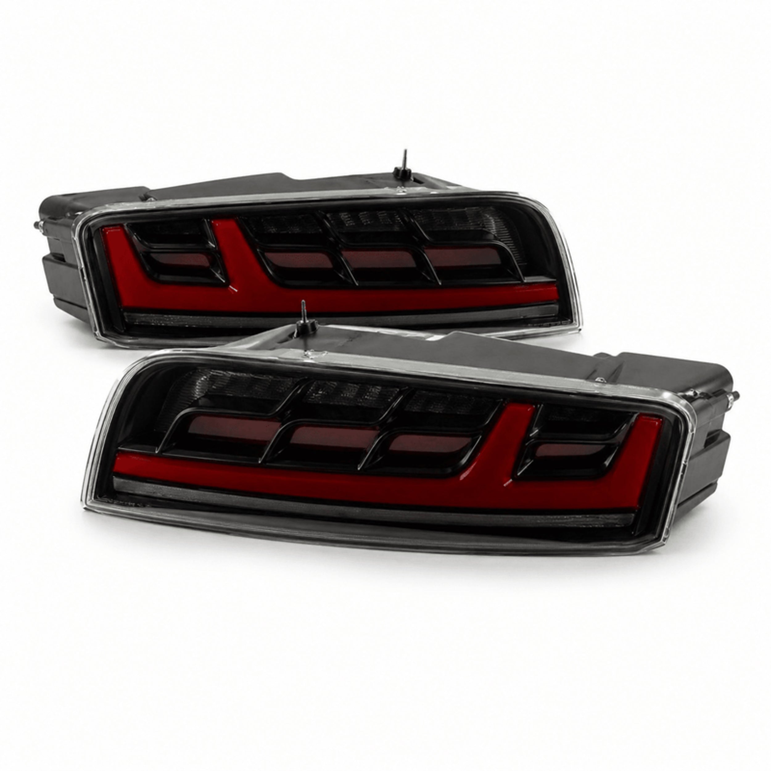 2008-2016 Audi R8 Sequential LED Tail Lights — smoked red white background unlit - T-R8-08-SR