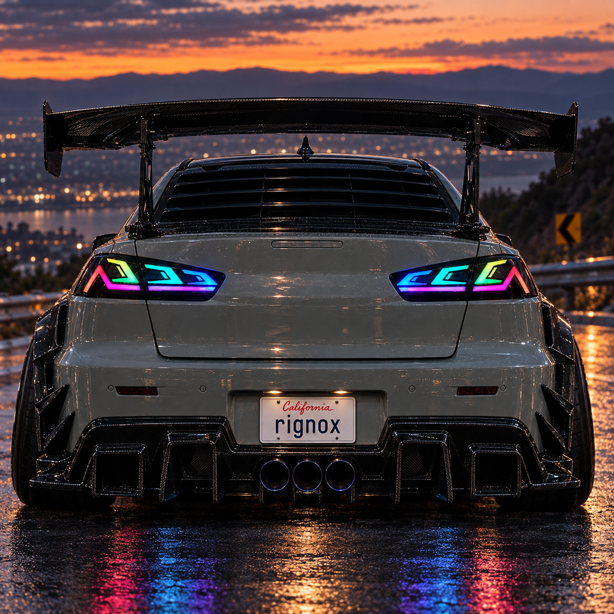 2008-2017 Mitsubishi Lancer / EVO X Sequential LED Tail Lights — blue hour — T-EVO-SRGB