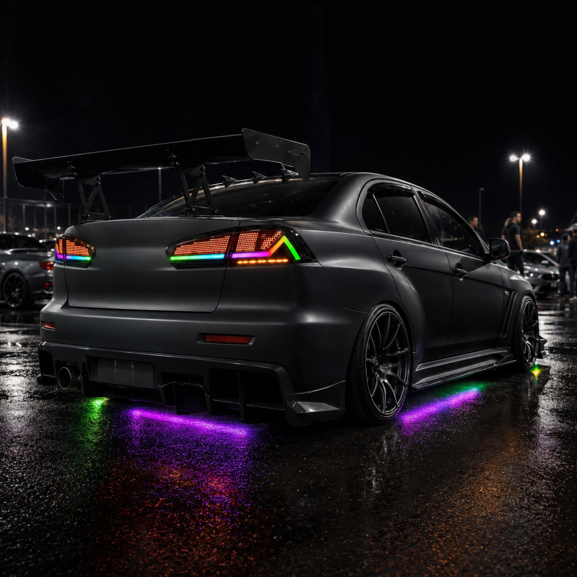 2008-2018 Mitsubishi Lancer / EVO X Sequential LED Tail Lights — digital RGB car meet04 - T-EVO-SDG