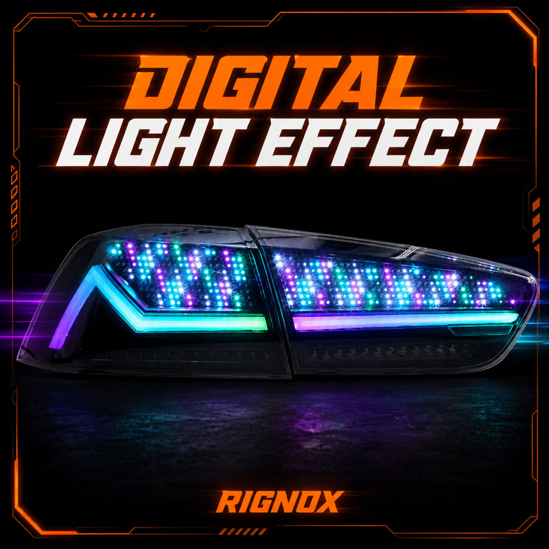 2008-2018 Mitsubishi Lancer / EVO X Sequential LED Tail Lights — digital RGB digital effect11 - T-EVO-SDG