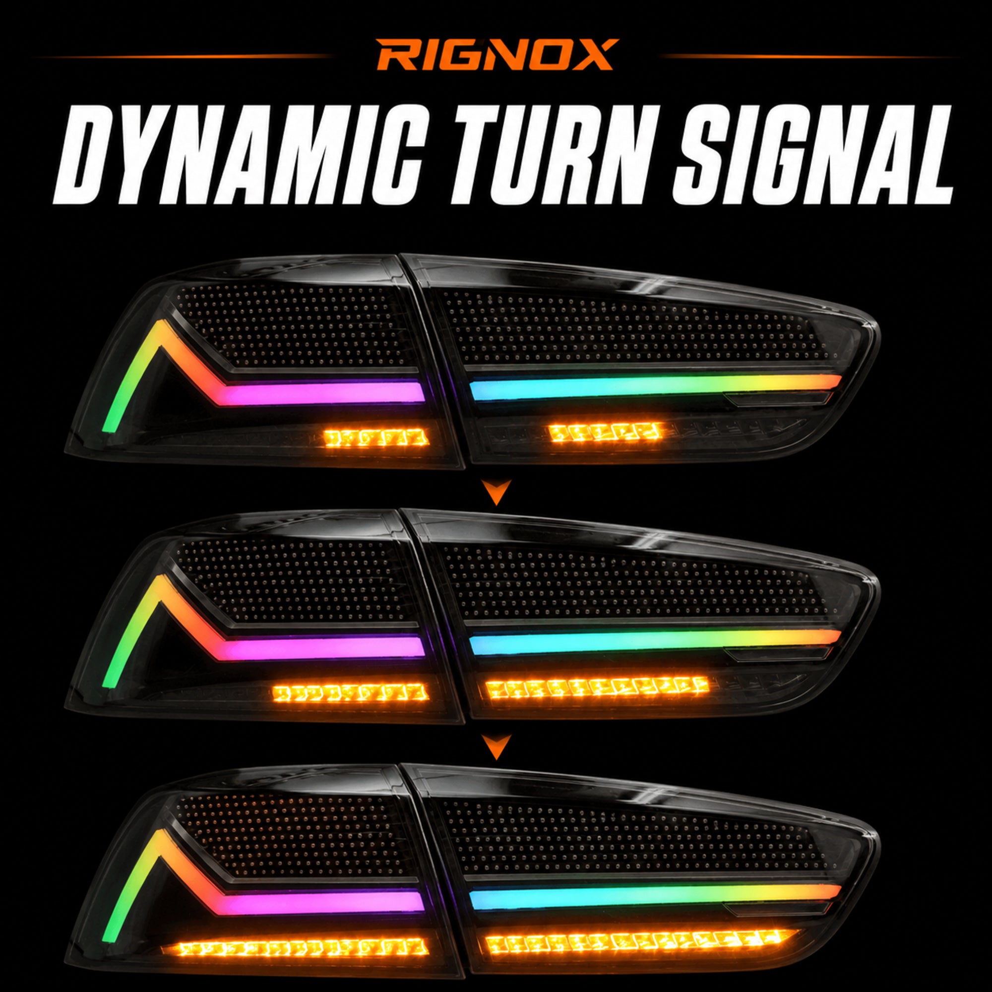 2008-2018 Mitsubishi Lancer / EVO X Sequential LED Tail Lights — digital RGB dynamic turn signal15 - T-EVO-SDG