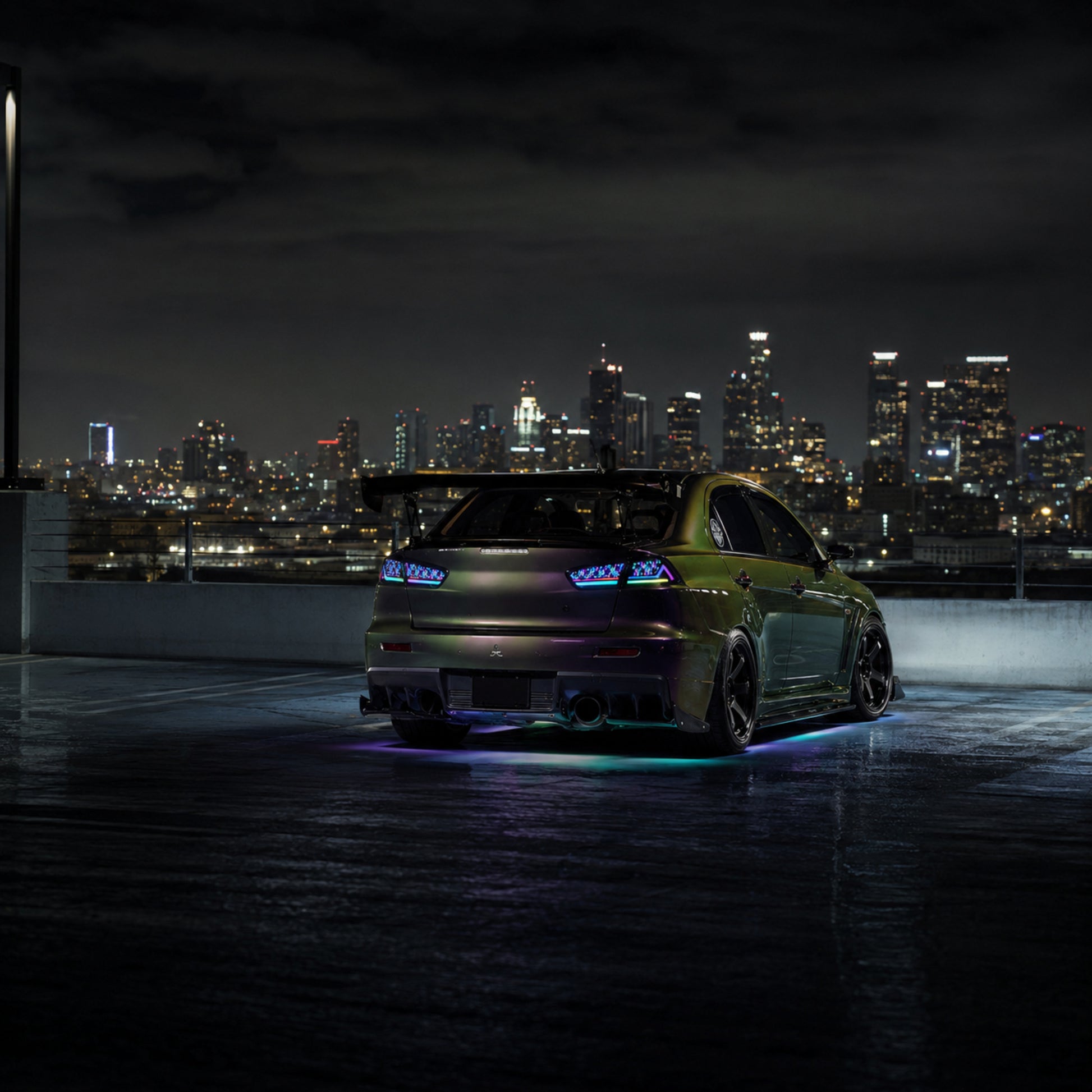 2008-2018 Mitsubishi Lancer / EVO X Sequential LED Tail Lights — digital RGB night rear signature09 - T-EVO-SDG