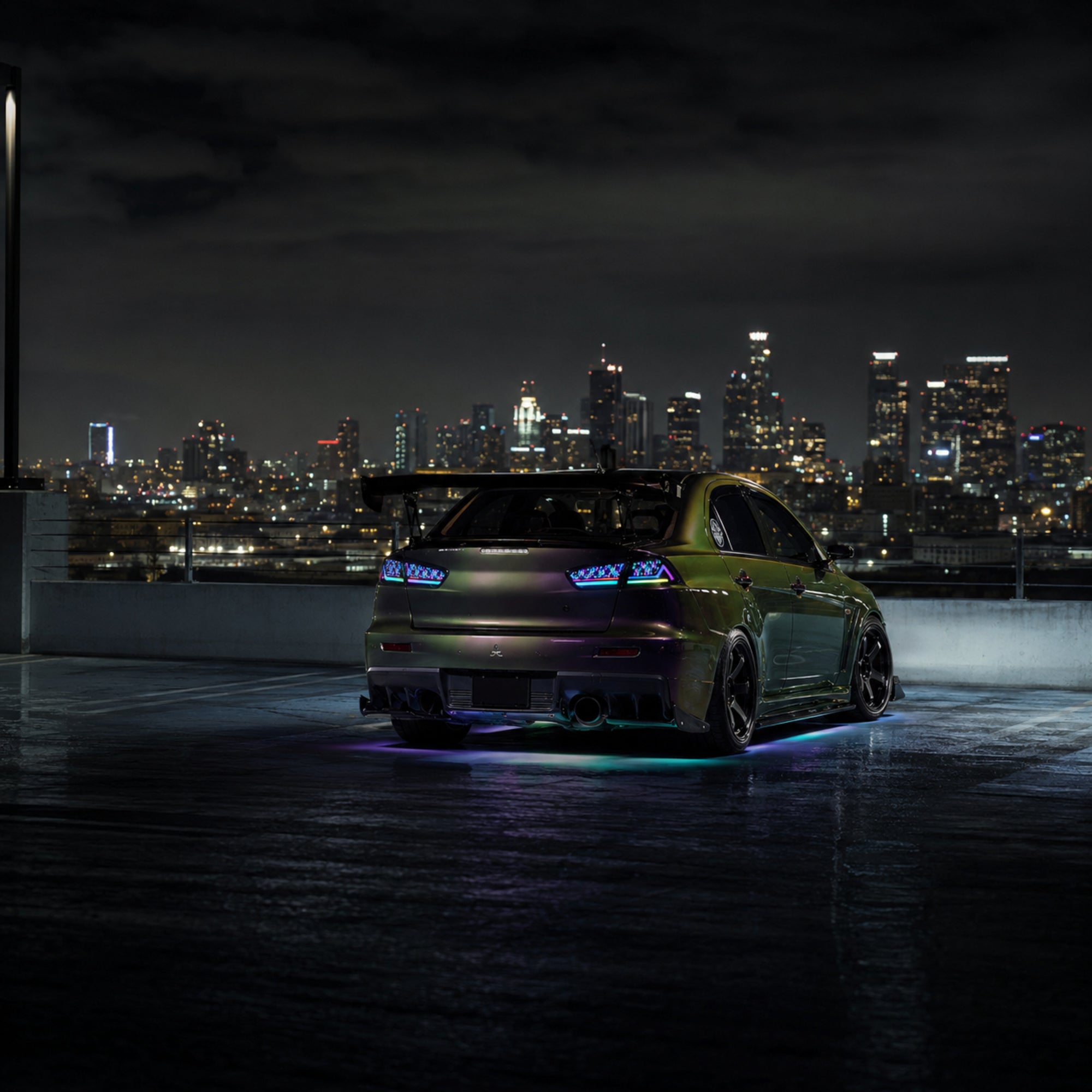 2008-2018 Mitsubishi Lancer / EVO X Sequential LED Tail Lights — digital RGB night rear signature09 - T-EVO-SDG
