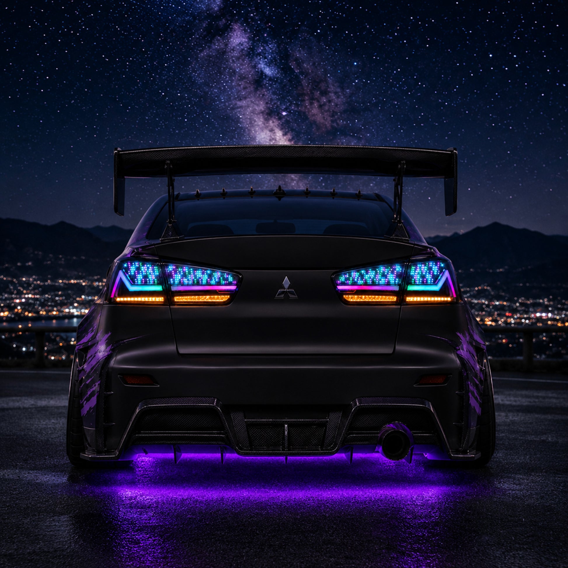 2008-2018 Mitsubishi Lancer / EVO X Sequential LED Tail Lights — digital RGB rgbcolors03 - T-EVO-SDG