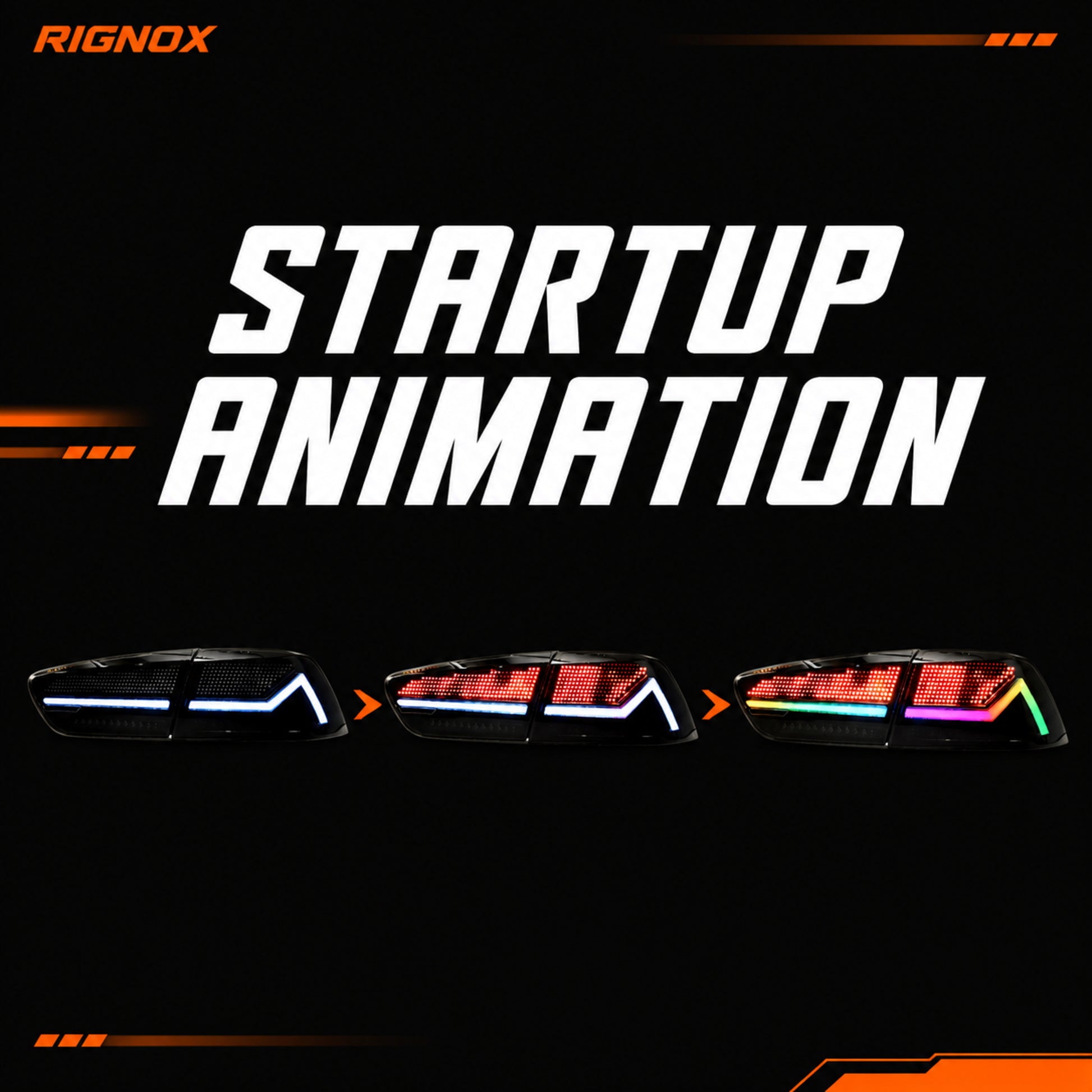 2008-2018 Mitsubishi Lancer / EVO X Sequential LED Tail Lights — digital RGB startup animation13 - T-EVO-SDG