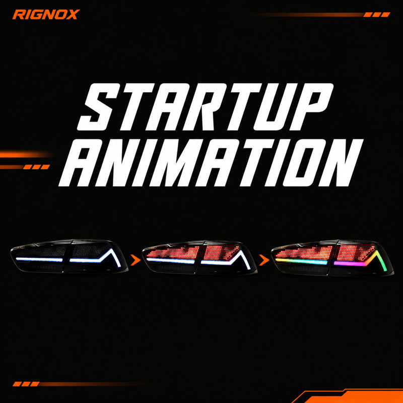 2008-2018 Mitsubishi Lancer / EVO X Sequential LED Tail Lights — digital RGB startup animation13 - T-EVO-SDG