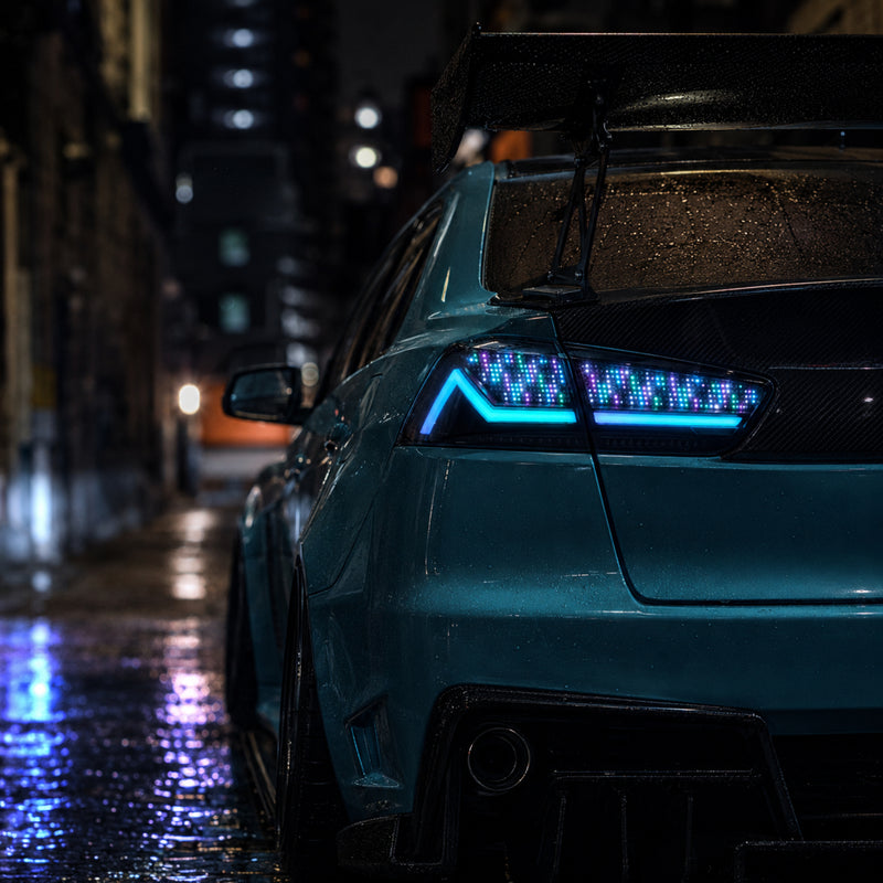 2008-2018 Mitsubishi Lancer / EVO X Sequential LED Tail Lights — digital RGB street night05 - T-EVO-SDG