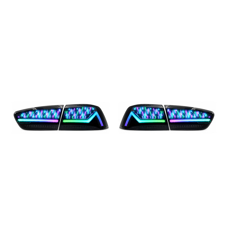 2008-2018 Mitsubishi Lancer / EVO X Sequential LED Tail Lights — digital RGB - T-EVO-SDG