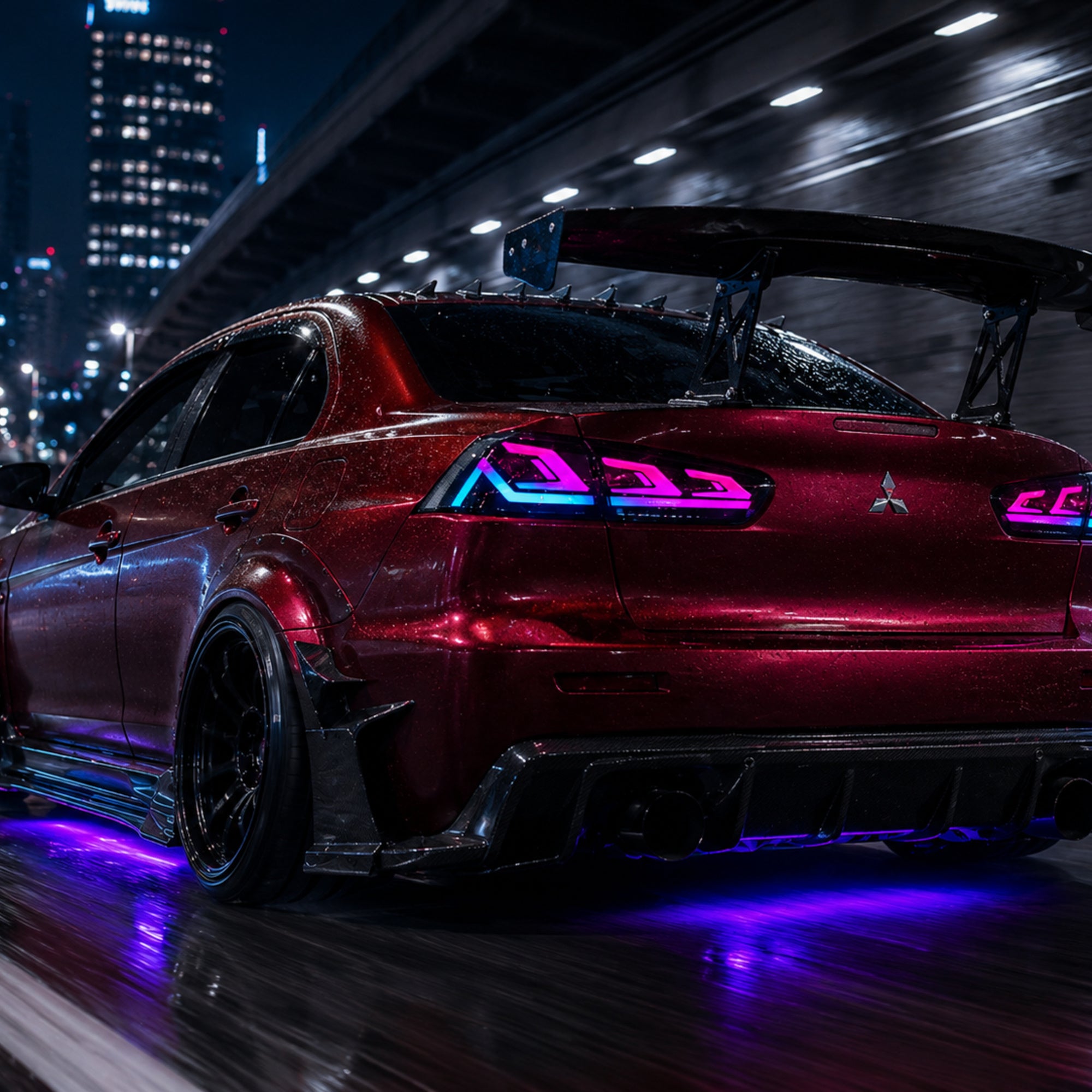 2008-2018 Mitsubishi Lancer / EVO X Sequential LED Tail Lights — rgbsequential street rolling06 - T-EVO-SRGB