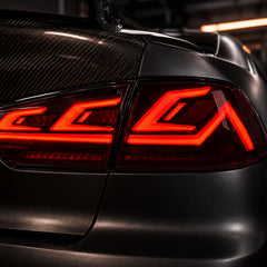 2008-2018 Mitsubishi Lancer / EVO X Sequential LED Tail Lights — smoke red sequential tail light detail06 - T-EVO-SR