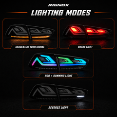 2008-2018 Mitsubishi Lancer / EVO X Sequential LED Tail Lights — product view 25 - T-EVO-SRGB
