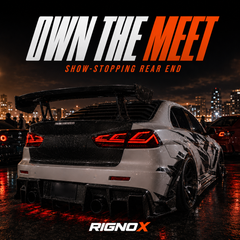 2008-2018 Mitsubishi Lancer / EVO X Sequential LED Tail Lights — car meet scene — T-EVO-SR