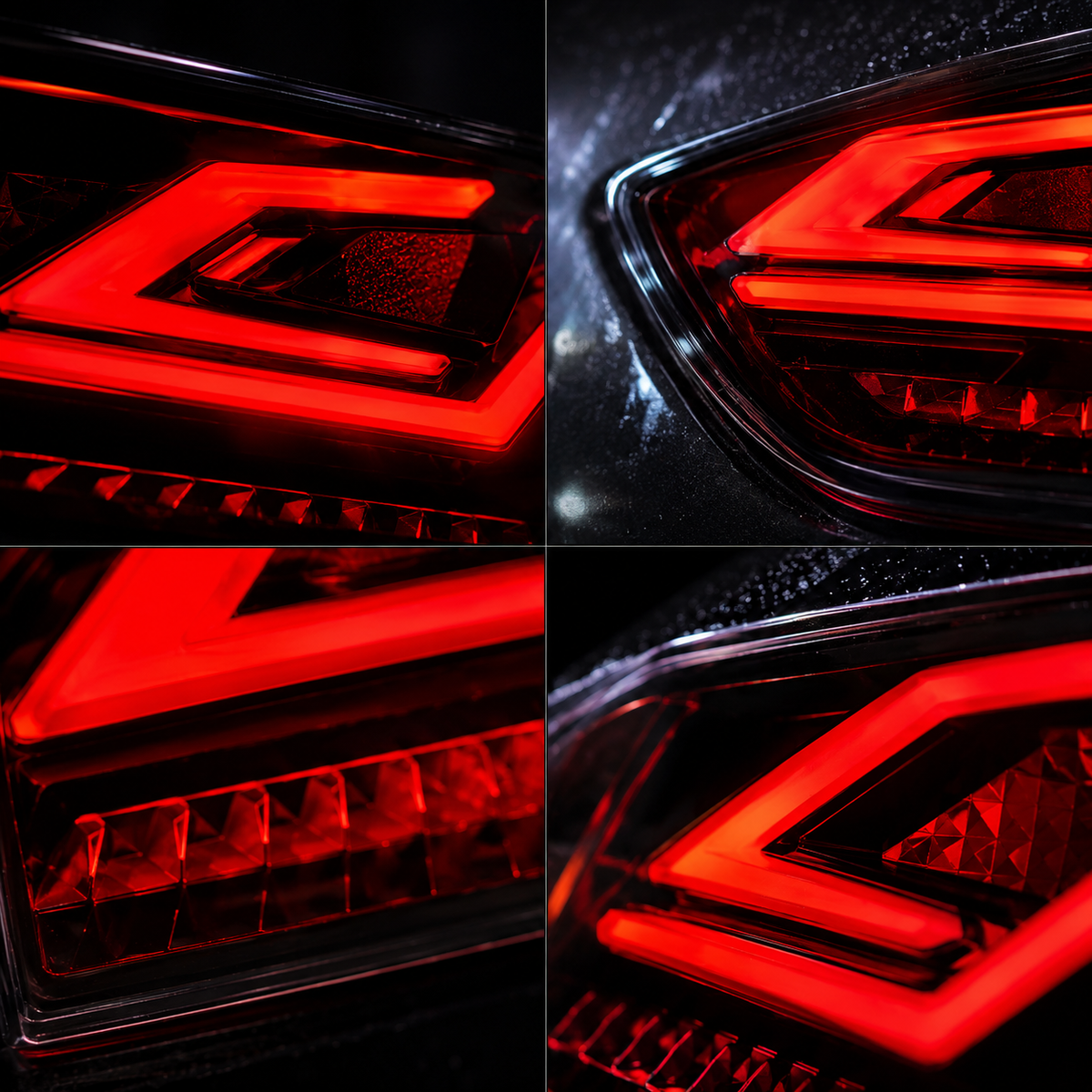 2008-2018 Mitsubishi Lancer / EVO X Sequential LED Tail Lights — detail close-up — T-EVO-SR