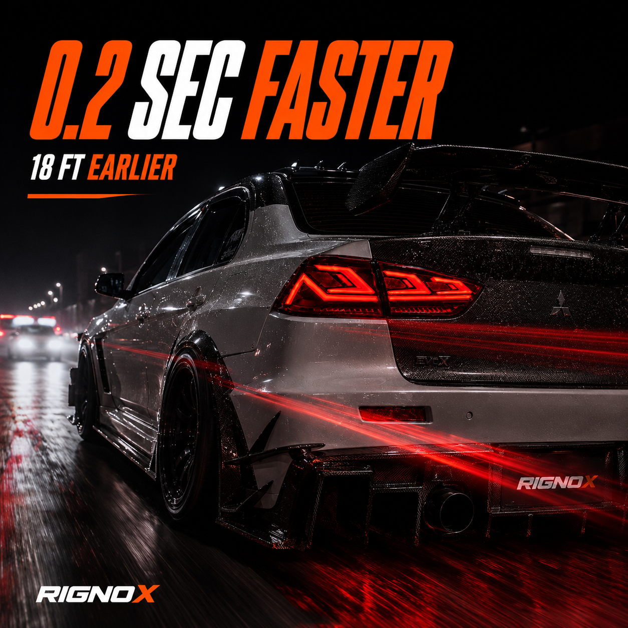 2008-2018 Mitsubishi Lancer / EVO X Sequential LED Tail Lights — instant-on response — T-EVO-SR