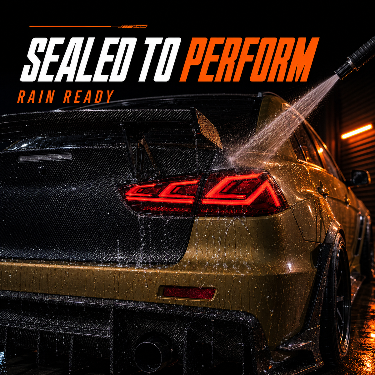 2008-2018 Mitsubishi Lancer / EVO X Sequential LED Tail Lights — waterproof sealed housing — T-EVO-SR