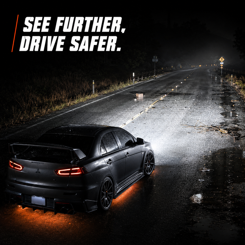 2008-2018 Mitsubishi Lancer / EVO X LED Projector Headlights — clear sequential wide road visibility - H-EVO-CW