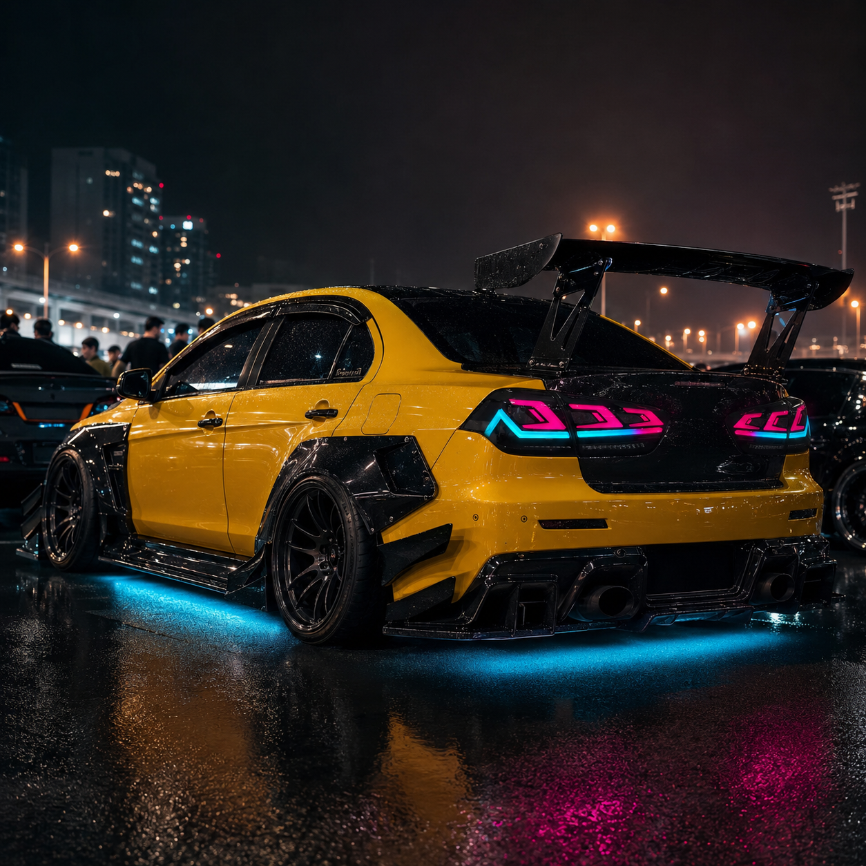 2008-2018 Mitsubishi Lancer / EVO X Sequential LED Tail Lights — sequential LED car meet - T-EVO-SRGB
