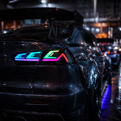 2008-2018 Mitsubishi Lancer / EVO X Sequential LED Tail Lights — sequential LED car meet - T-EVO-SRGB