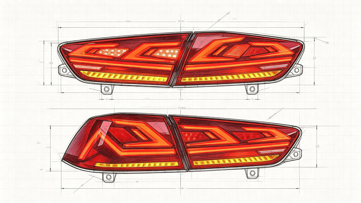 2008-2018 Mitsubishi Lancer / EVO X Sequential LED Tail Lights Assembly