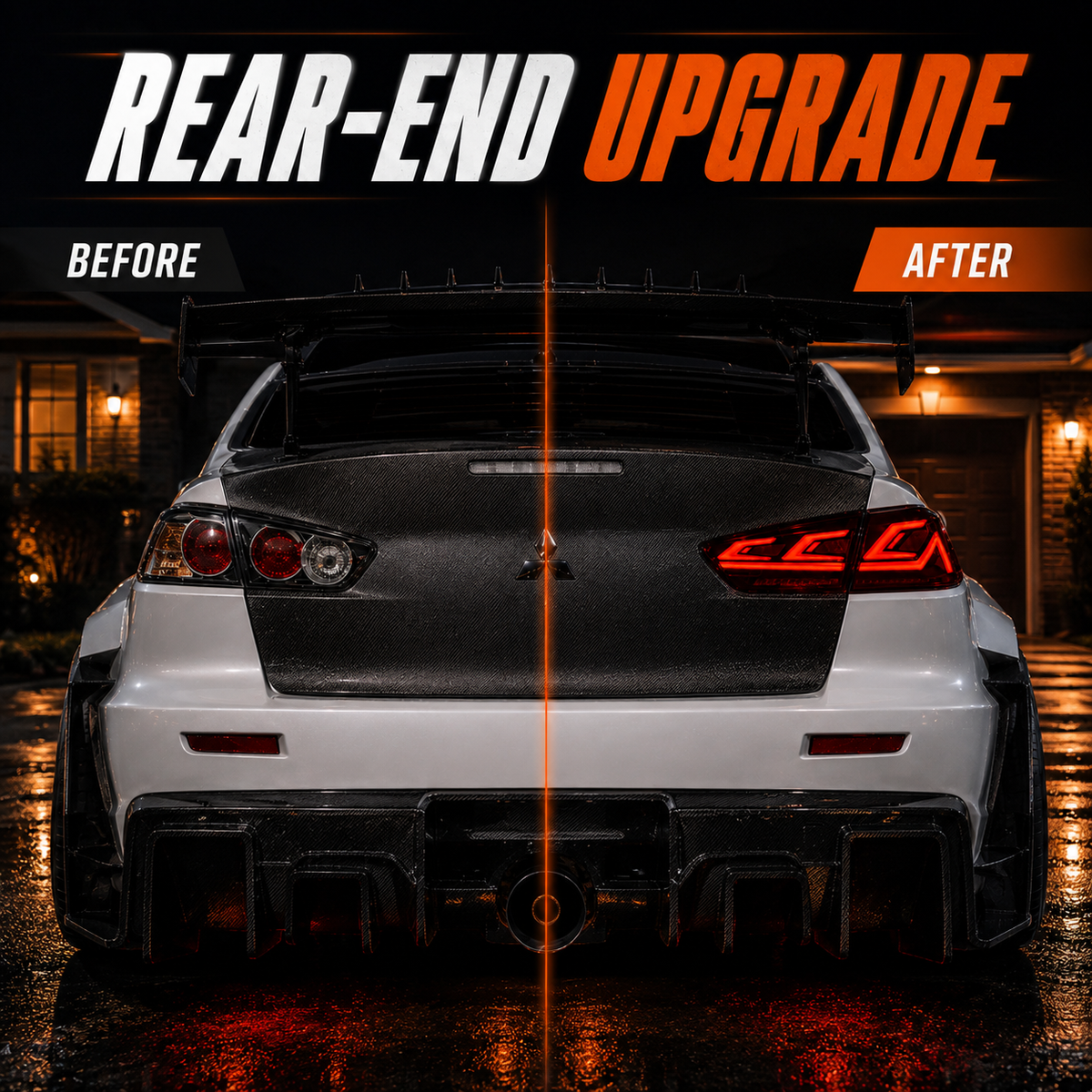 2008-2018 Mitsubishi Lancer / EVO X Sequential LED Tail Lights — rear end upgrade — T-EVO-SR