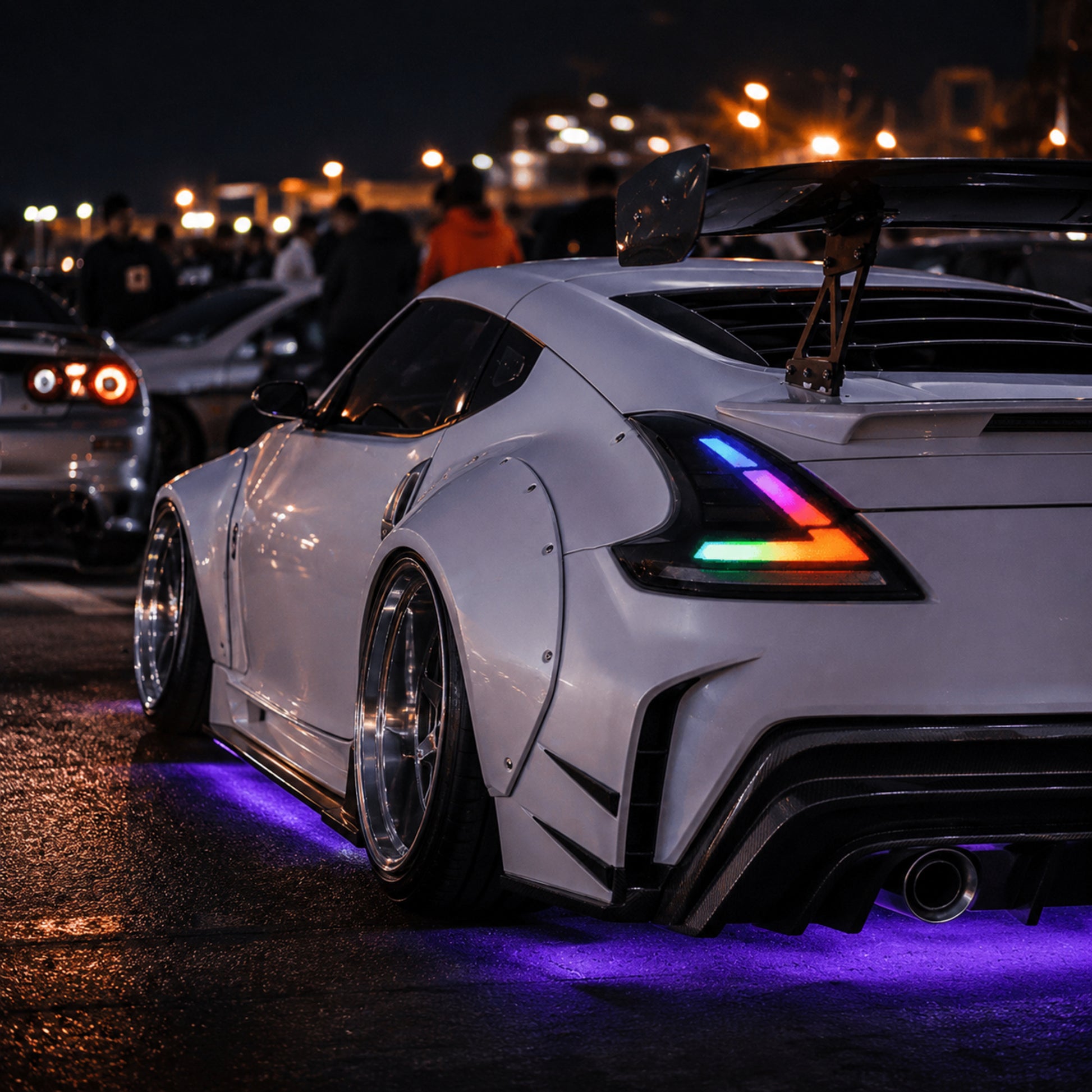 2008-2021 Nissan 370Z Z34 Sequential LED Tail Lights — partial rgbsequential car meet04 - T-370Z-CRGB-P