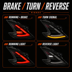 2008-2021 Nissan 370Z Z34 Sequential LED Tail Lights — partial rgbsequential light functions redesign02 - T-370Z-CRGB-P