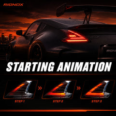 2008-2021 Nissan 370Z Z34 Sequential LED Tail Lights — partial rgbsequential starting animation redesign03 - T-370Z-CRGB-P