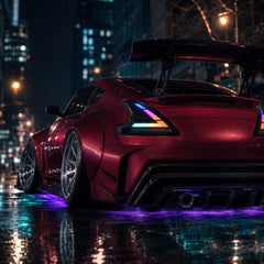 2008-2021 Nissan 370Z Z34 Sequential LED Tail Lights — partial rgbsequential street night06 - T-370Z-CRGB-P