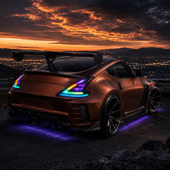 2008-2021 Nissan 370Z Z34 Sequential LED Tail Lights — RGB sunset rear - T-370Z-CRGB