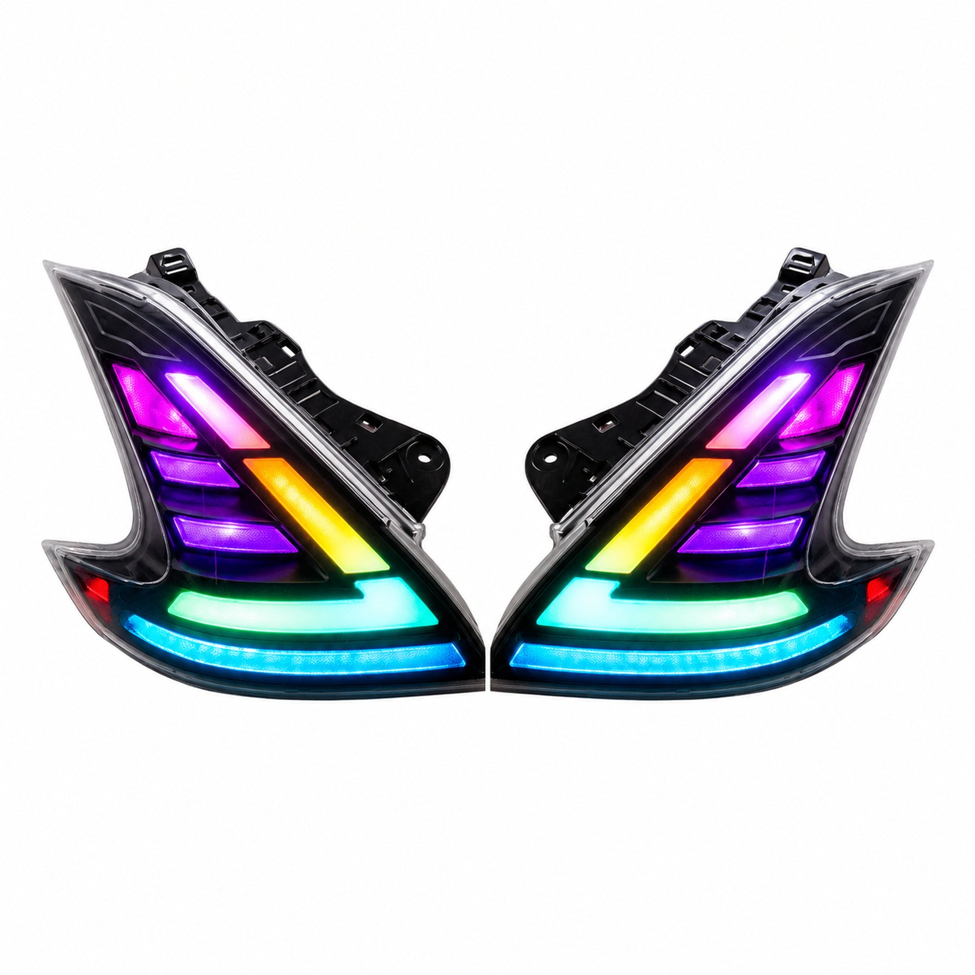 2008-2021 Nissan 370Z Z34 Sequential LED Tail Lights — RGB white background - T-370Z-CRGB