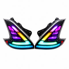 2008-2021 Nissan 370Z Z34 Sequential LED Tail Lights — RGB white background - T-370Z-CRGB