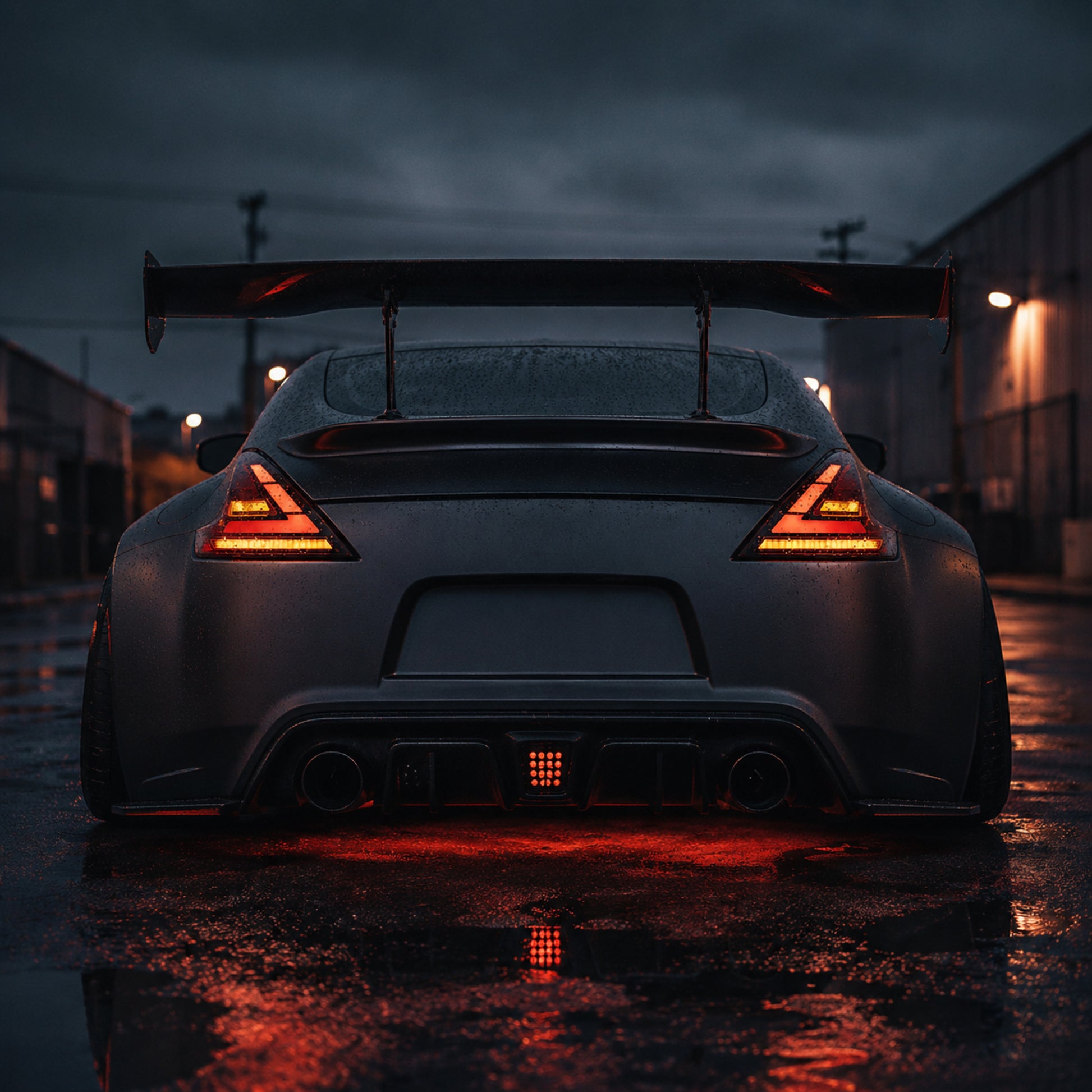 2008-2021 Nissan 370Z Z34 Sequential LED Tail Lights — smoked white sequential scene rear night gunmetal 01 6b770ea8 885a - T-370Z-SW