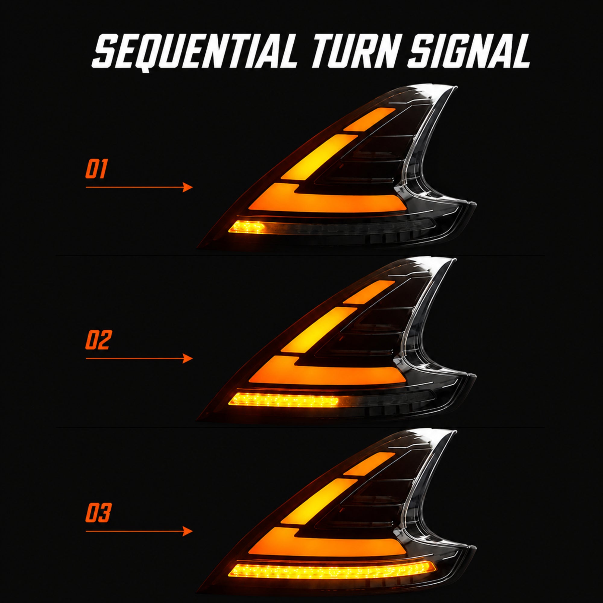 2008-2021 Nissan 370Z Z34 Sequential LED Tail Lights — smoked white sequential sequential turn signal 12 eae1ffe5 ec94 4fdd - T-370Z-SW