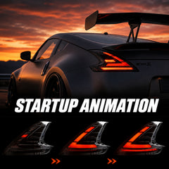 2008-2021 Nissan 370Z Z34 Sequential LED Tail Lights — smoked white sequential startup animation 13 4ef88d1c 2930 4aeb a1b1 - T-370Z-SW