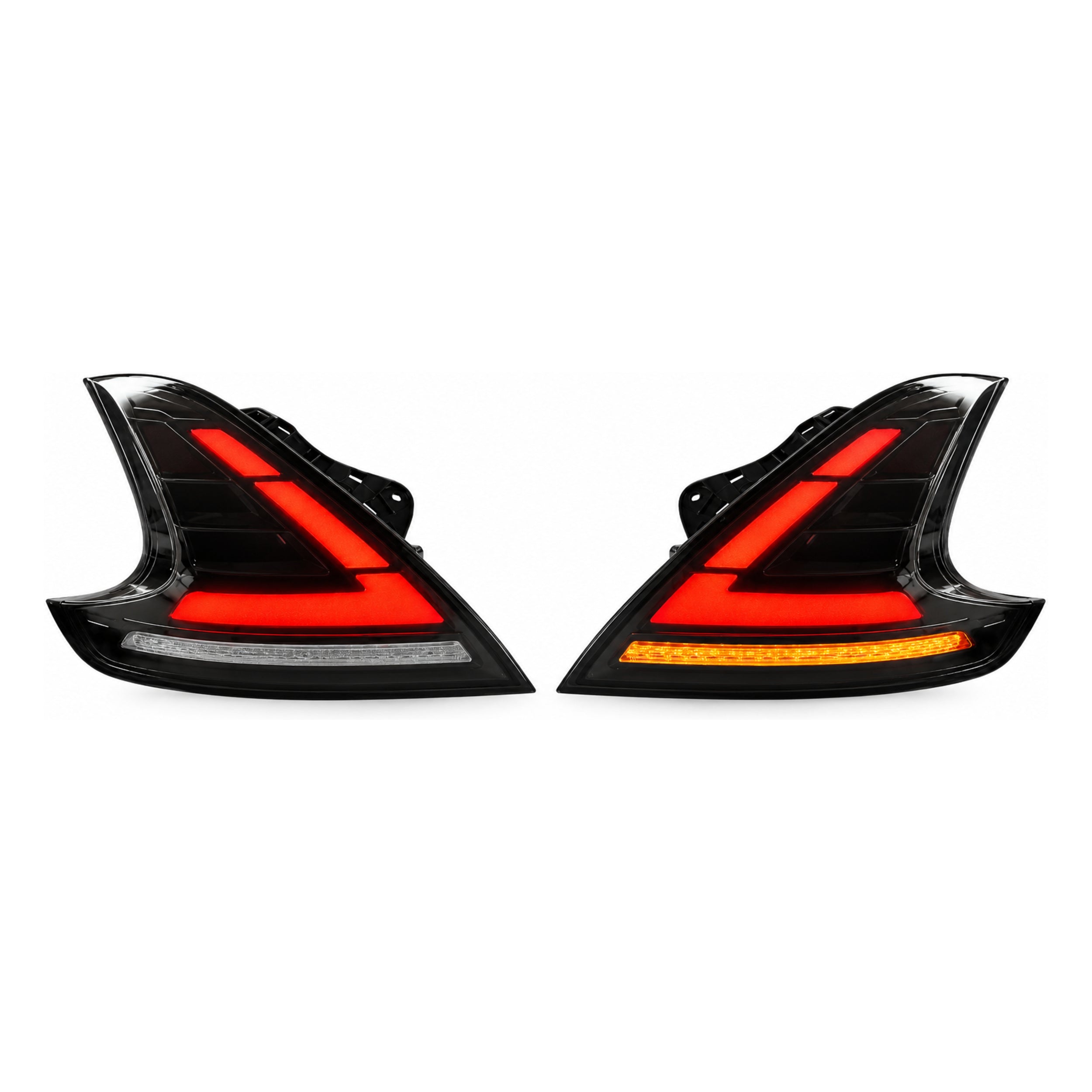 2008-2021 Nissan 370Z Z34 Sequential LED Tail Lights — smoked white sequential white background lit 02 d26b8228 7210 49fd - T-370Z-SW