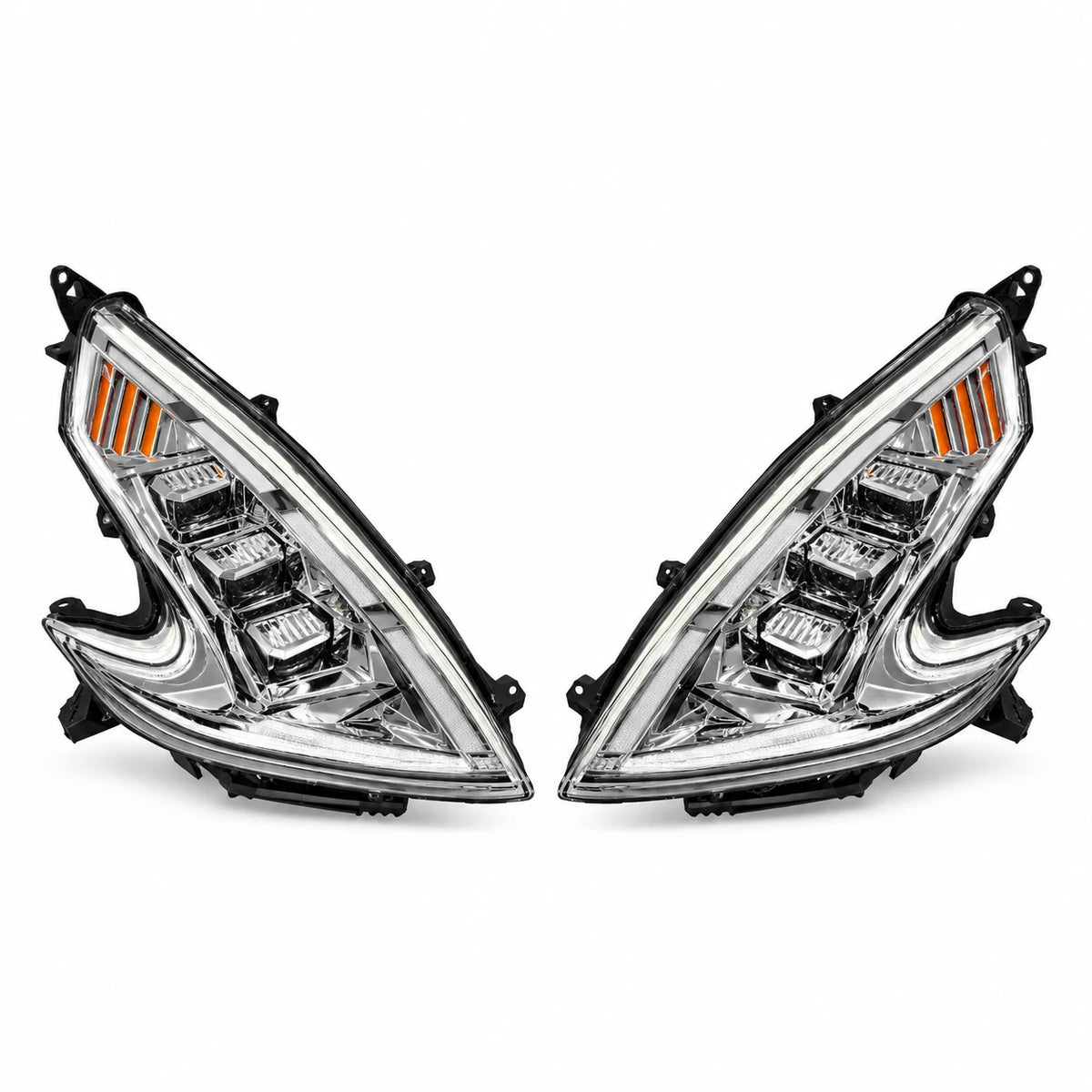 2009-2020 Nissan 370Z Z34 LED Triple Projector Headlights Assembly — main product view — H-370Z08-CH-RGB