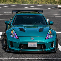 2009-2020 Nissan 370Z Z34 LED Triple Projector Headlights Assembly — RGB street view — H-370Z08-CH-RGB